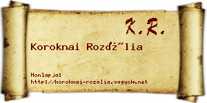 Koroknai Rozália névjegykártya