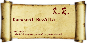 Koroknai Rozália névjegykártya
